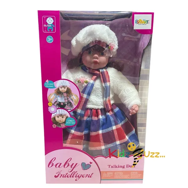 56.5cm Intelligent Talking Baby Doll - Realistic Interactive Doll Toy for Girls