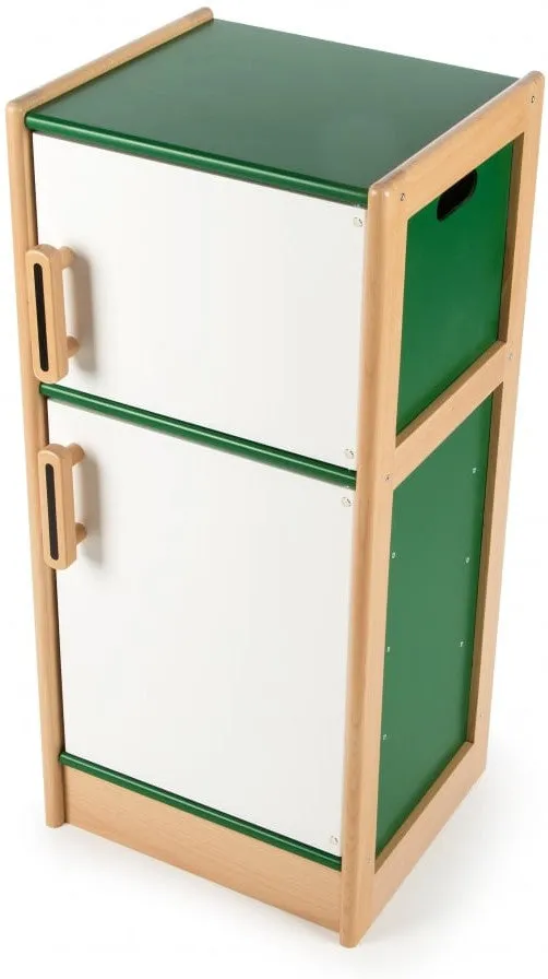 Play Kitchen Colourful Wooden Mini Chef Fridge Freezer