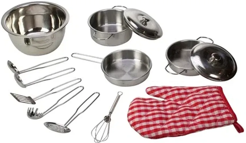 Play Kitchen - Stainless Steel Kitchenware Set