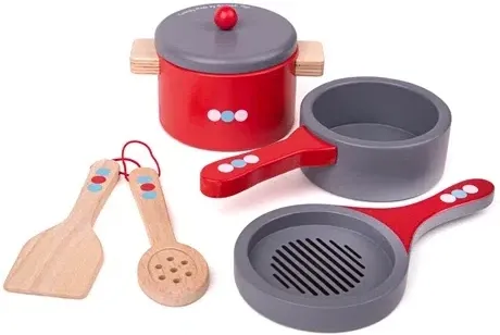 Play Kitchen - Wooden Cooking Pans