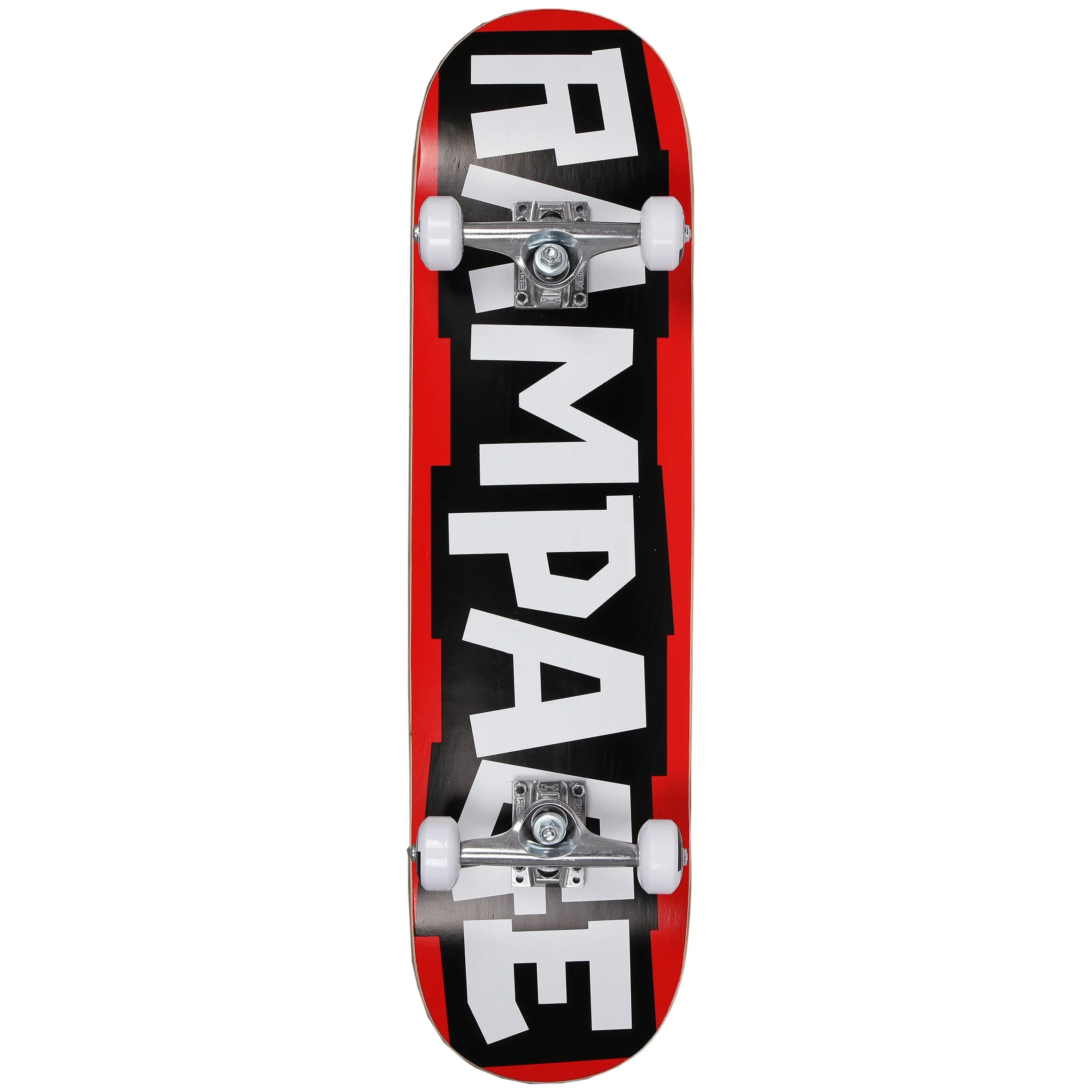 Rampage Block Logo Complete Skateboard - Red/Black 8"