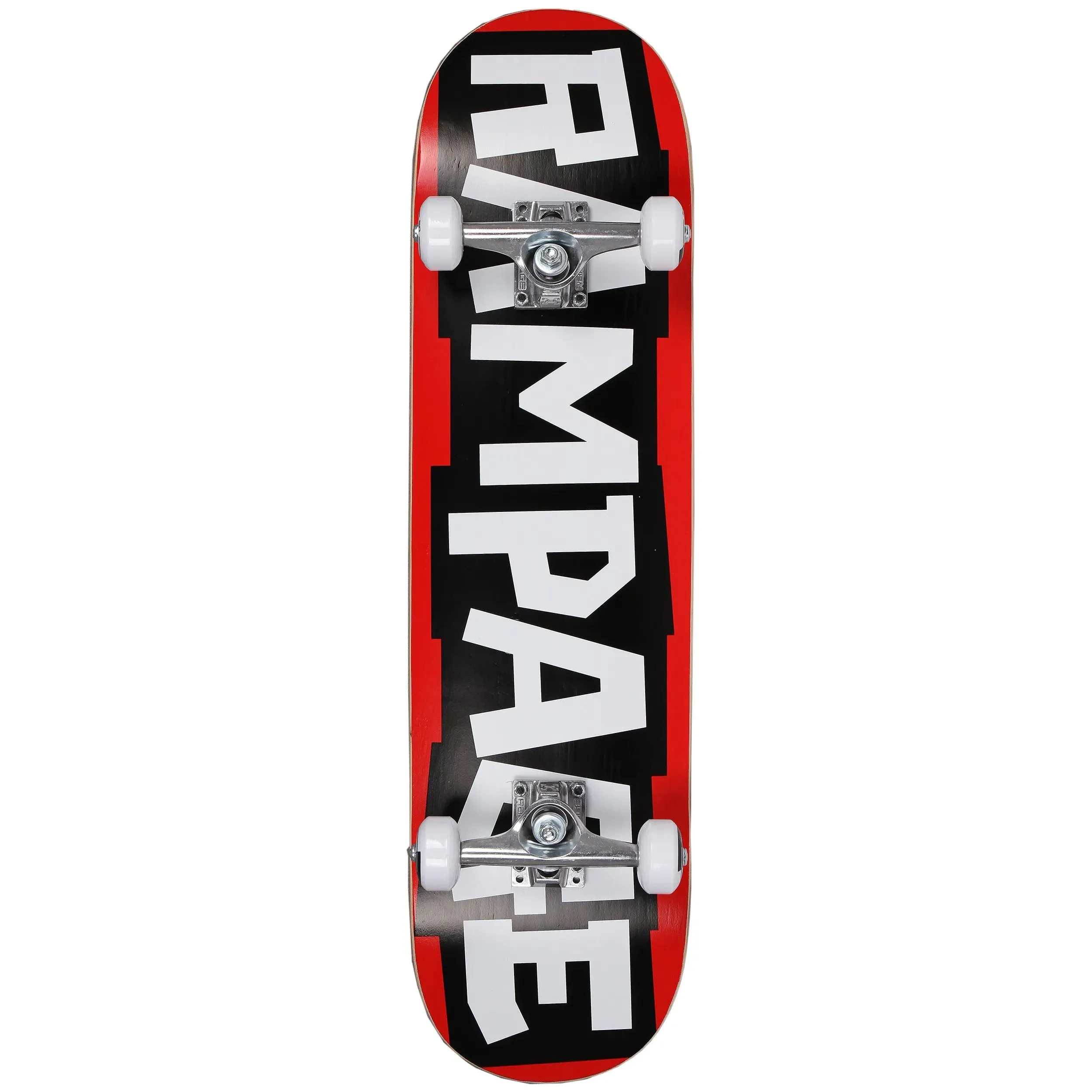 Rampage Block Logo Complete Skateboard - Red/Black 7.75"