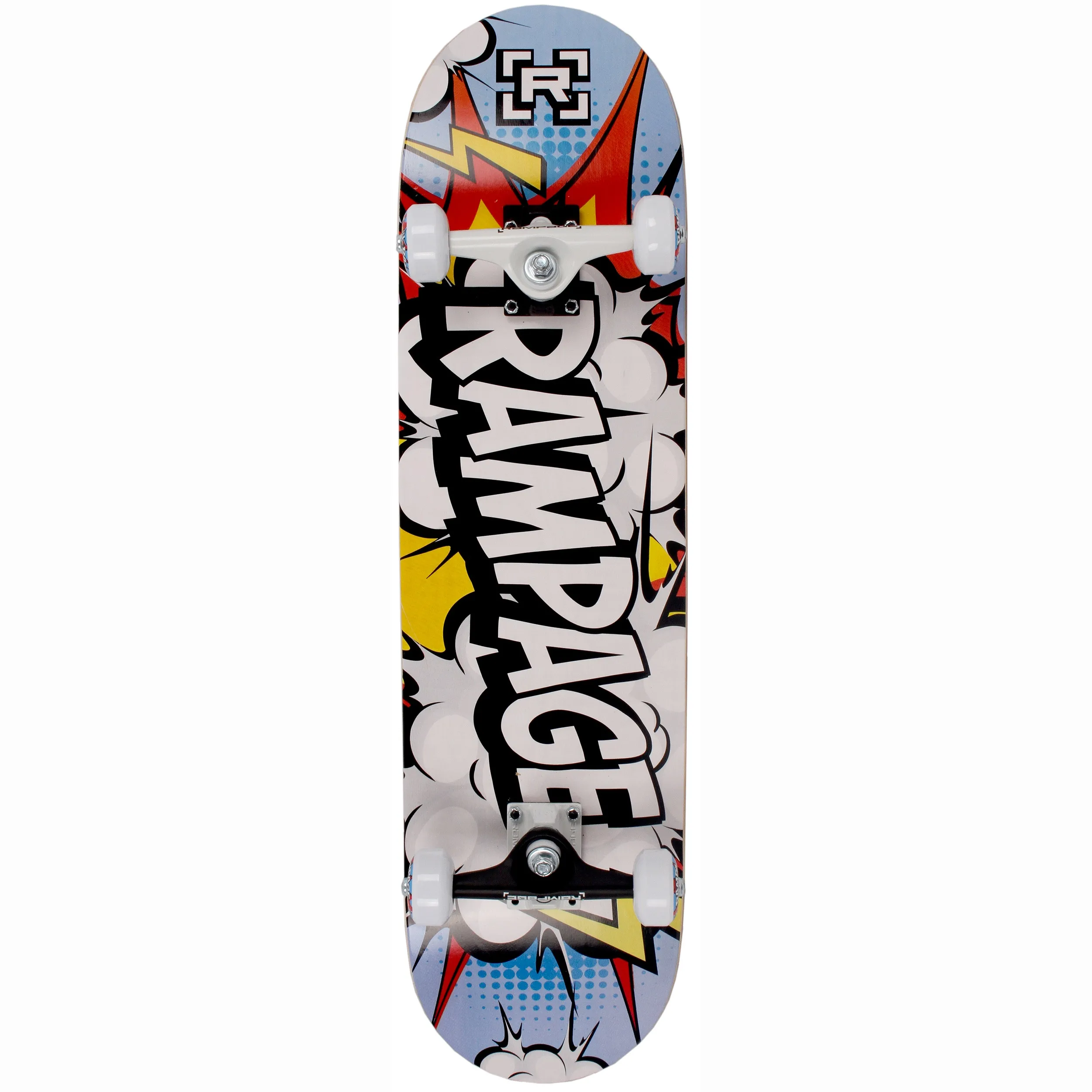 Rampage Comic Art Complete Skateboard - White 8''