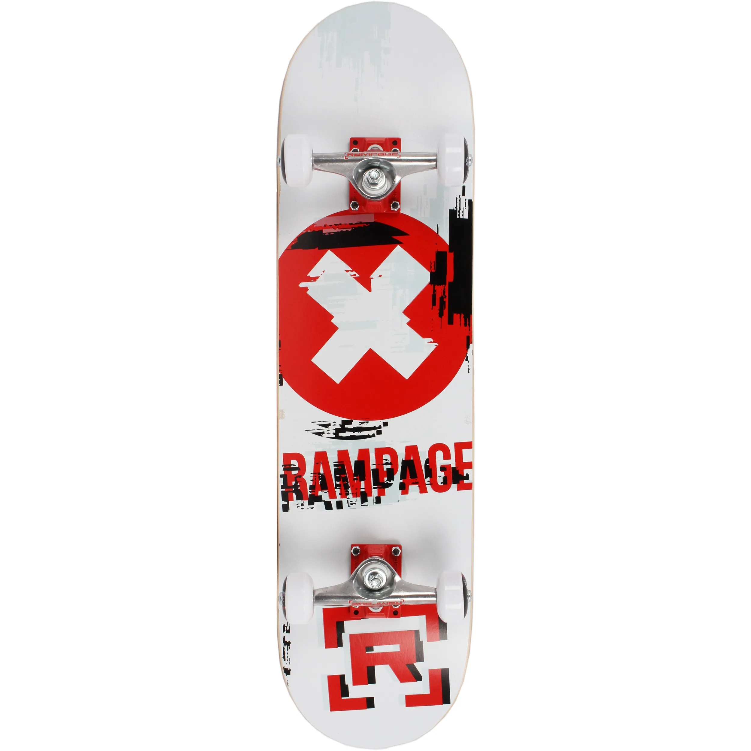 Rampage Glitch Delete Complete Skateboard - White 8''