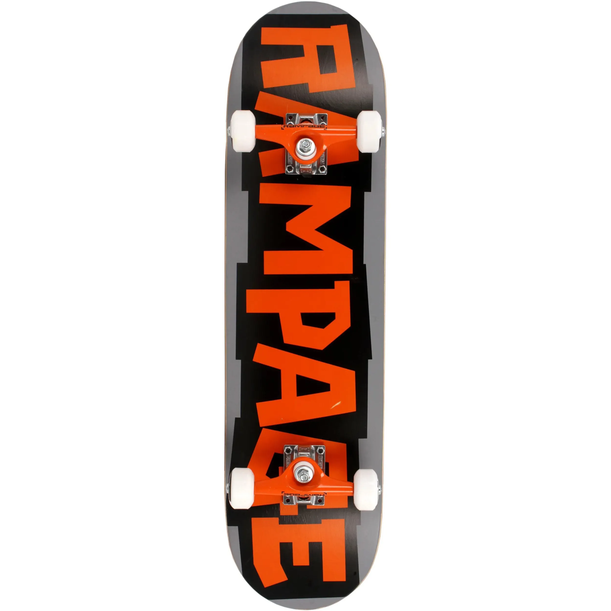 Rampage Block Logo Complete Skateboard - Orange/Grey 8''