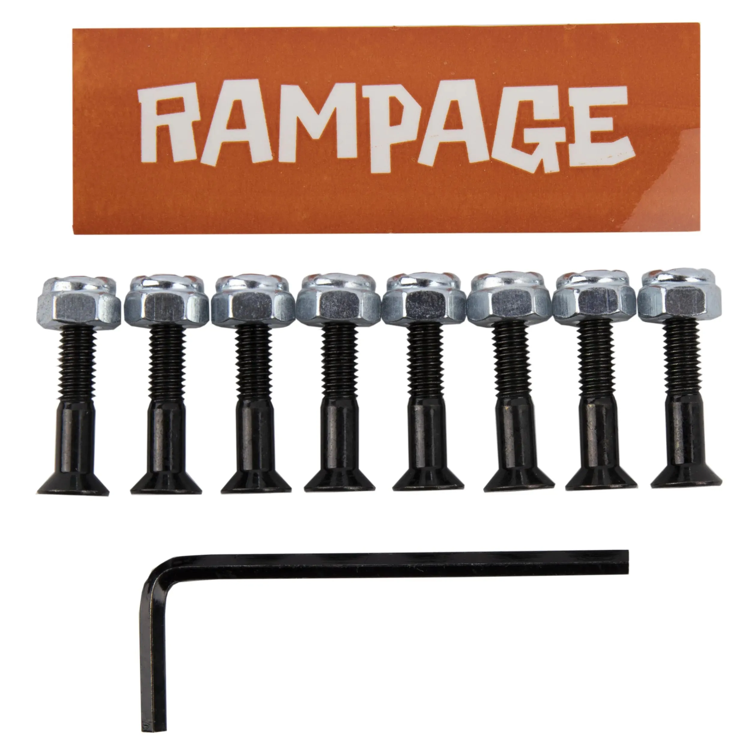 Rampage 1'' Skateboard Truck Bolts - Black/Silver