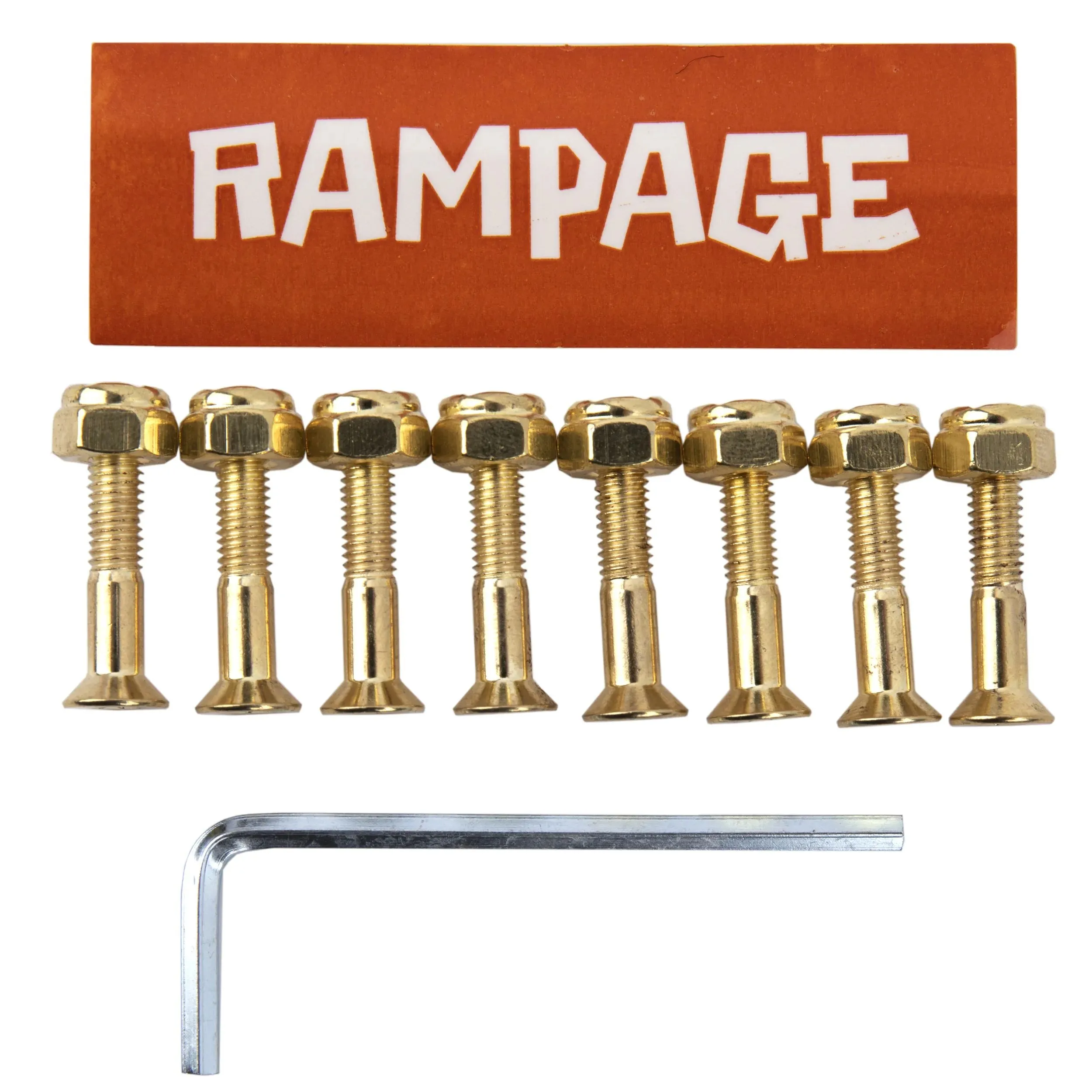 Rampage 1'' Skateboard Truck Bolts - Gold