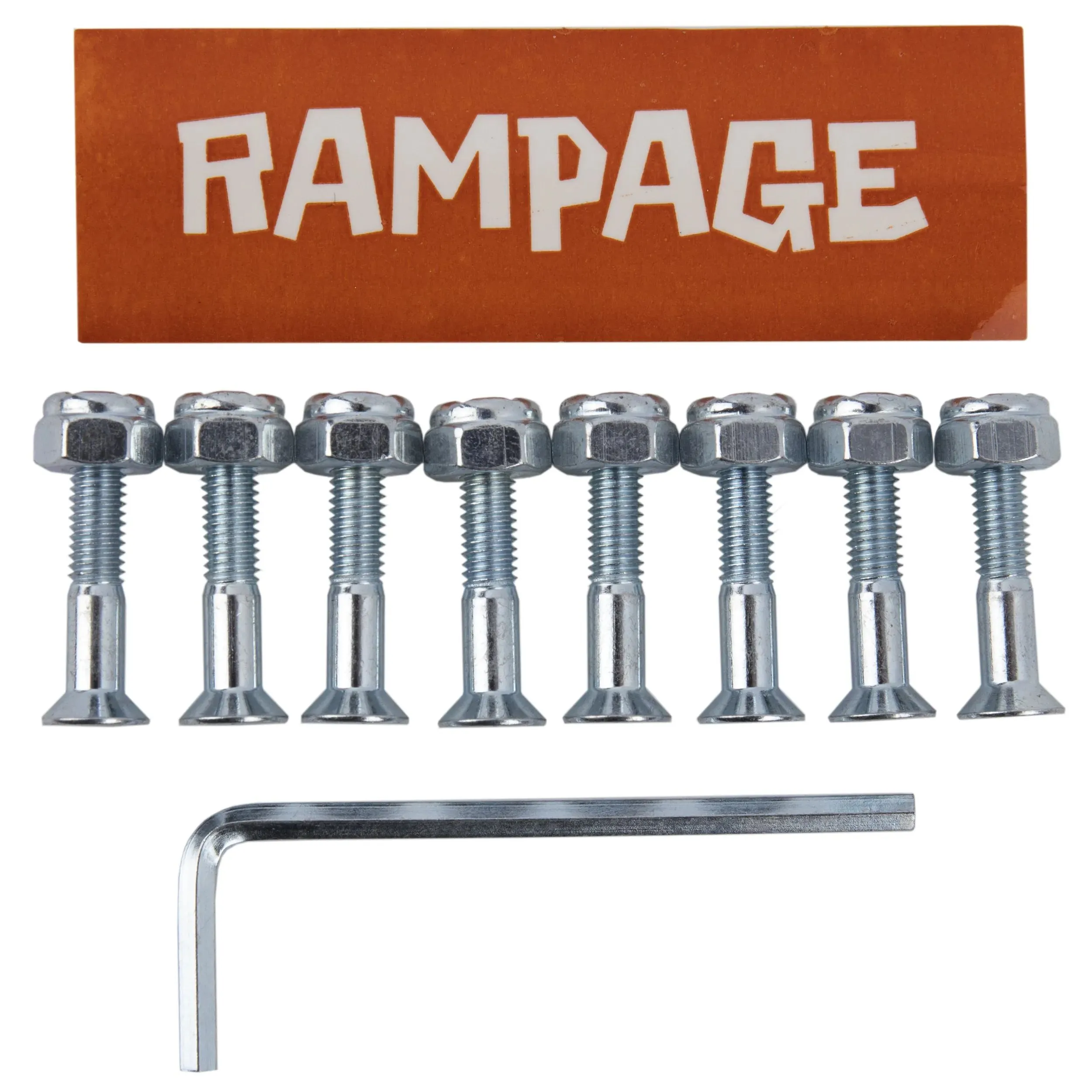 Rampage 1'' Skateboard Truck Bolts - Silver