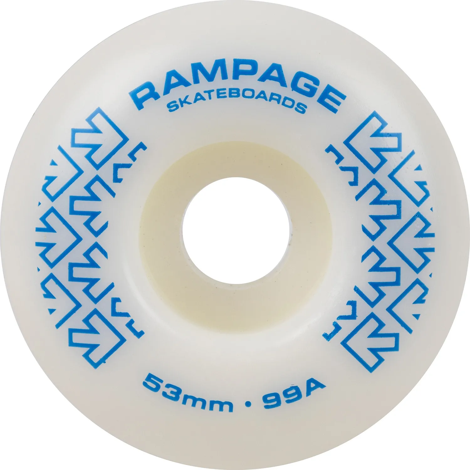 Rampage 99A 53mm Skateboard Wheels - White/Blue