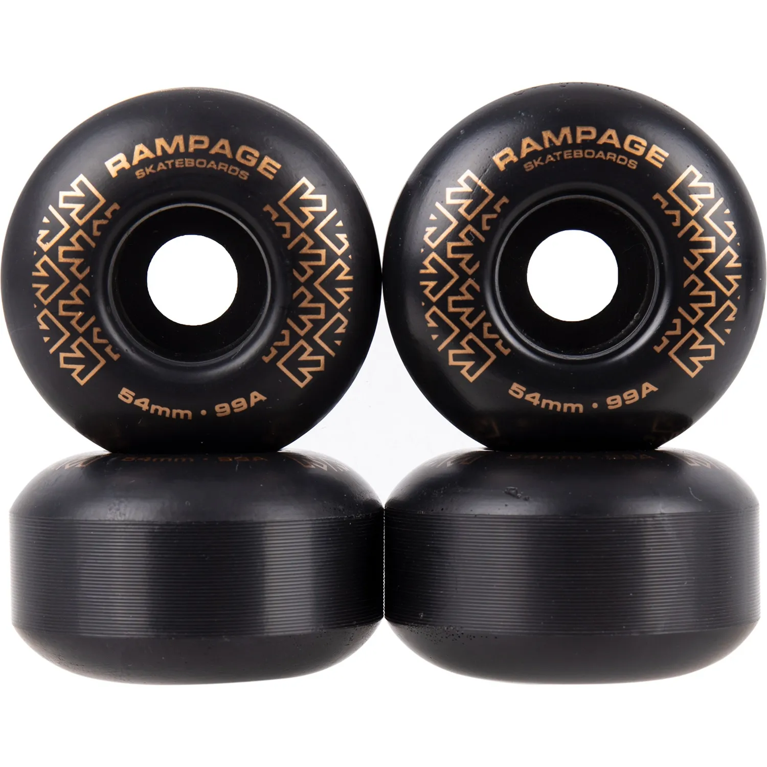 Rampage 99A Skateboard Wheels Black/Gold - 54 x 32mm