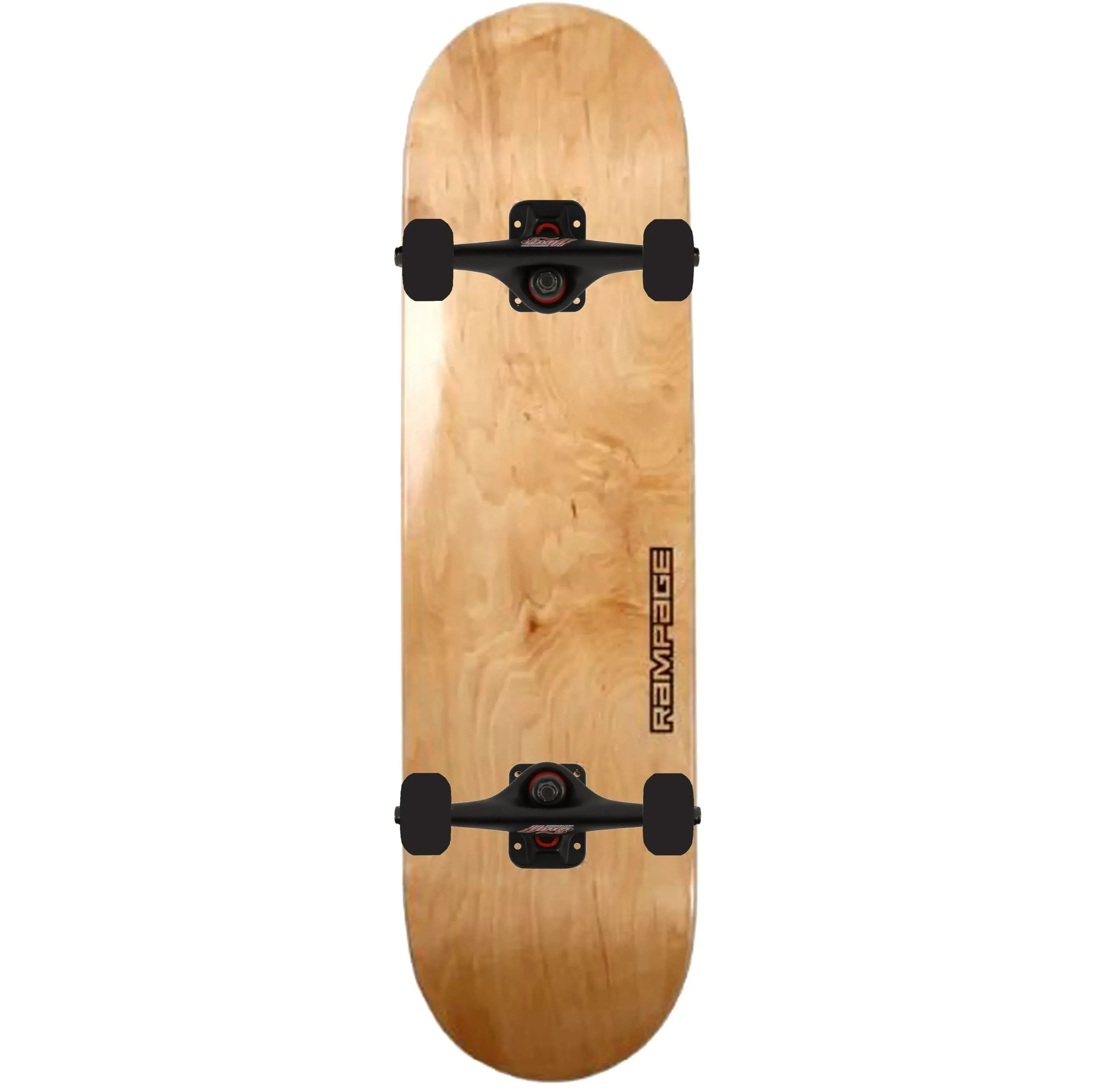 Rampage x Enuff Covert Custom Skateboard - Natural/Black/Red