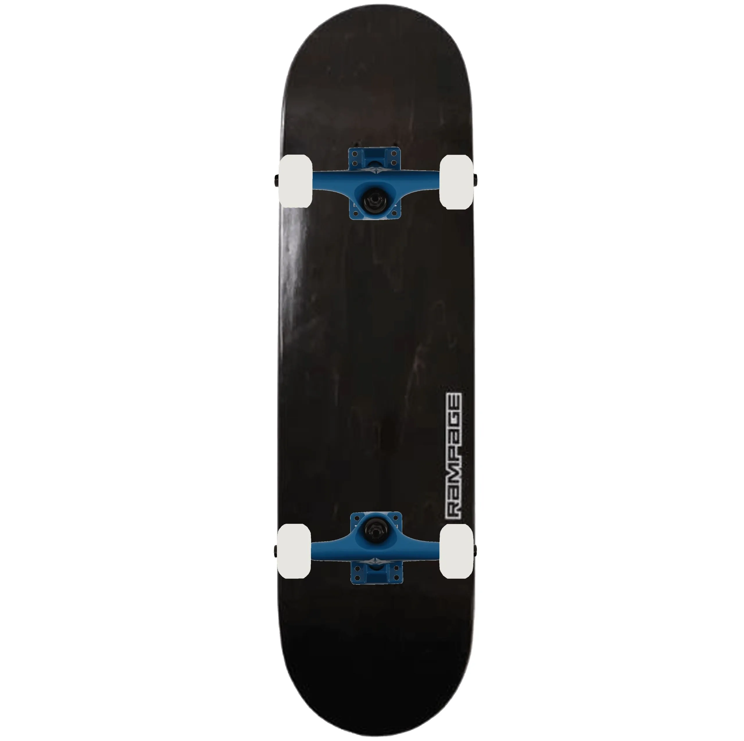 Rampage x Fracture Stain Custom Skateboard - Black/Blue 7.75''