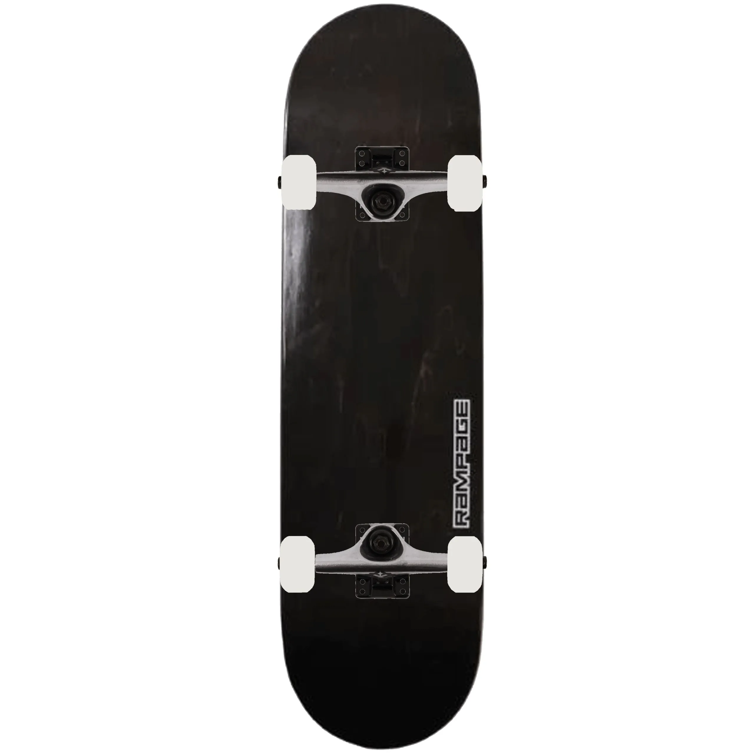 Rampage x Fracture Stain Custom Skateboard - Black/Black/Raw 7.75''