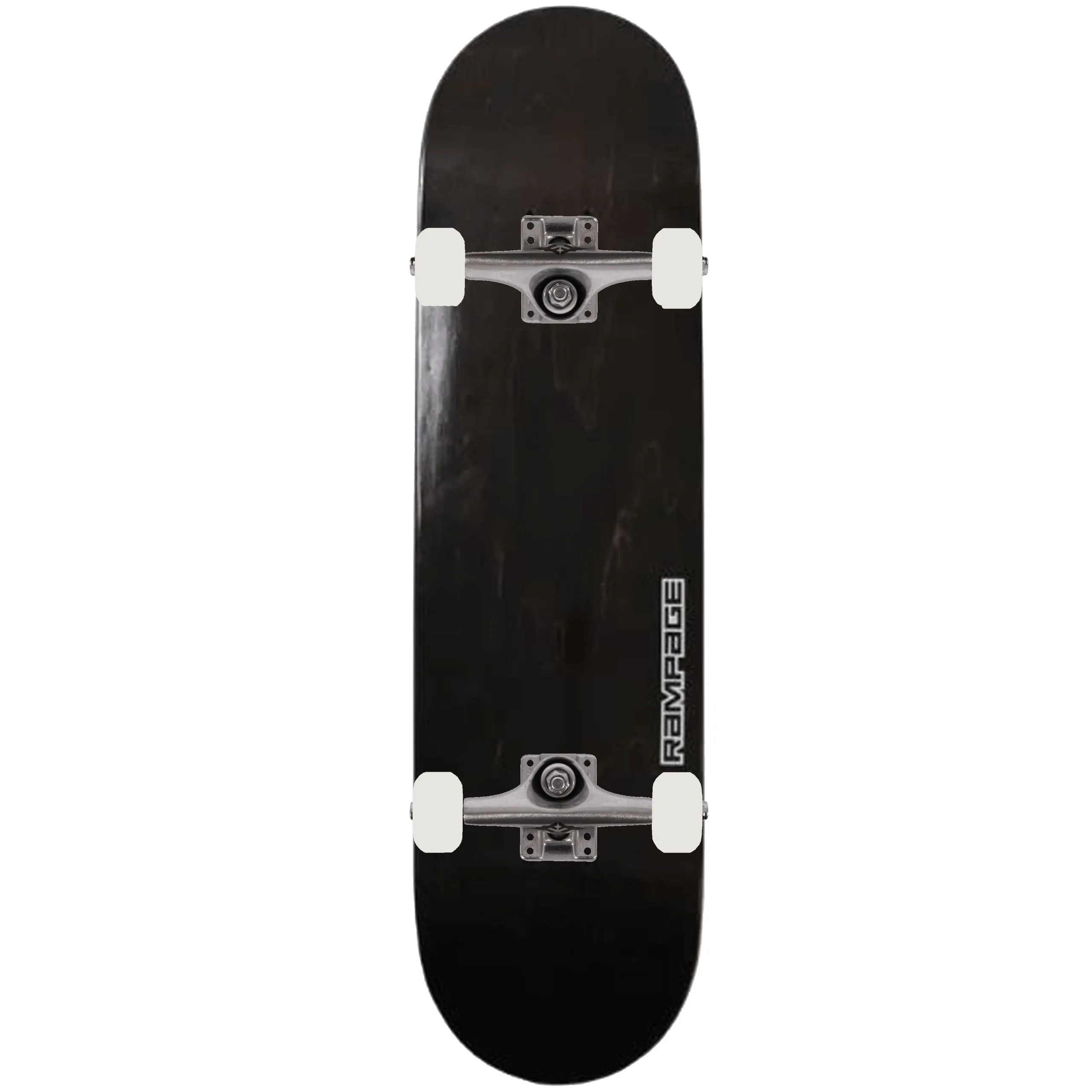 Rampage x Fracture Stain Custom Skateboard - Black/Raw 7.75''
