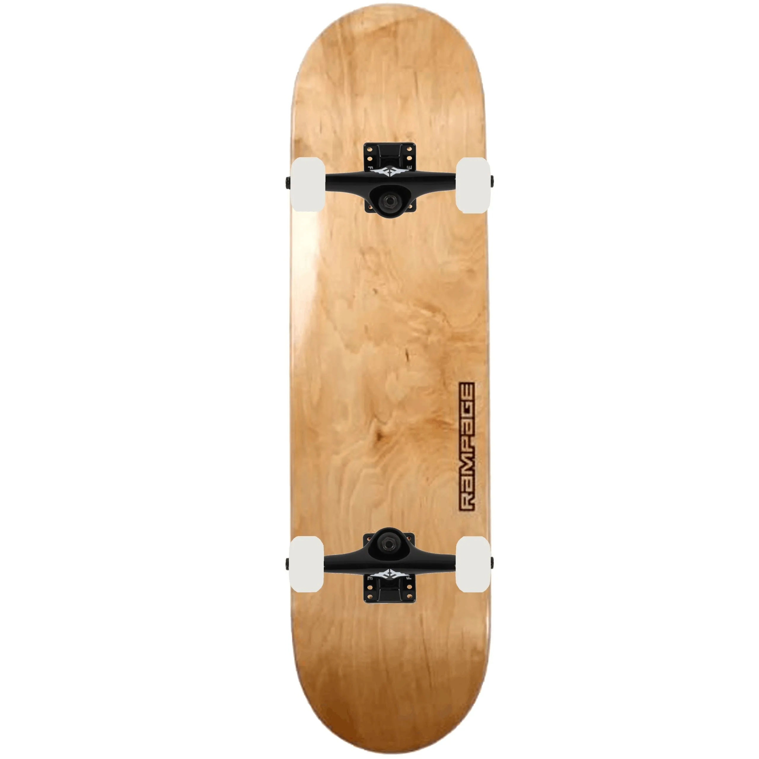 Rampage x Fracture Stain Custom Skateboard - Natural/Black 8''