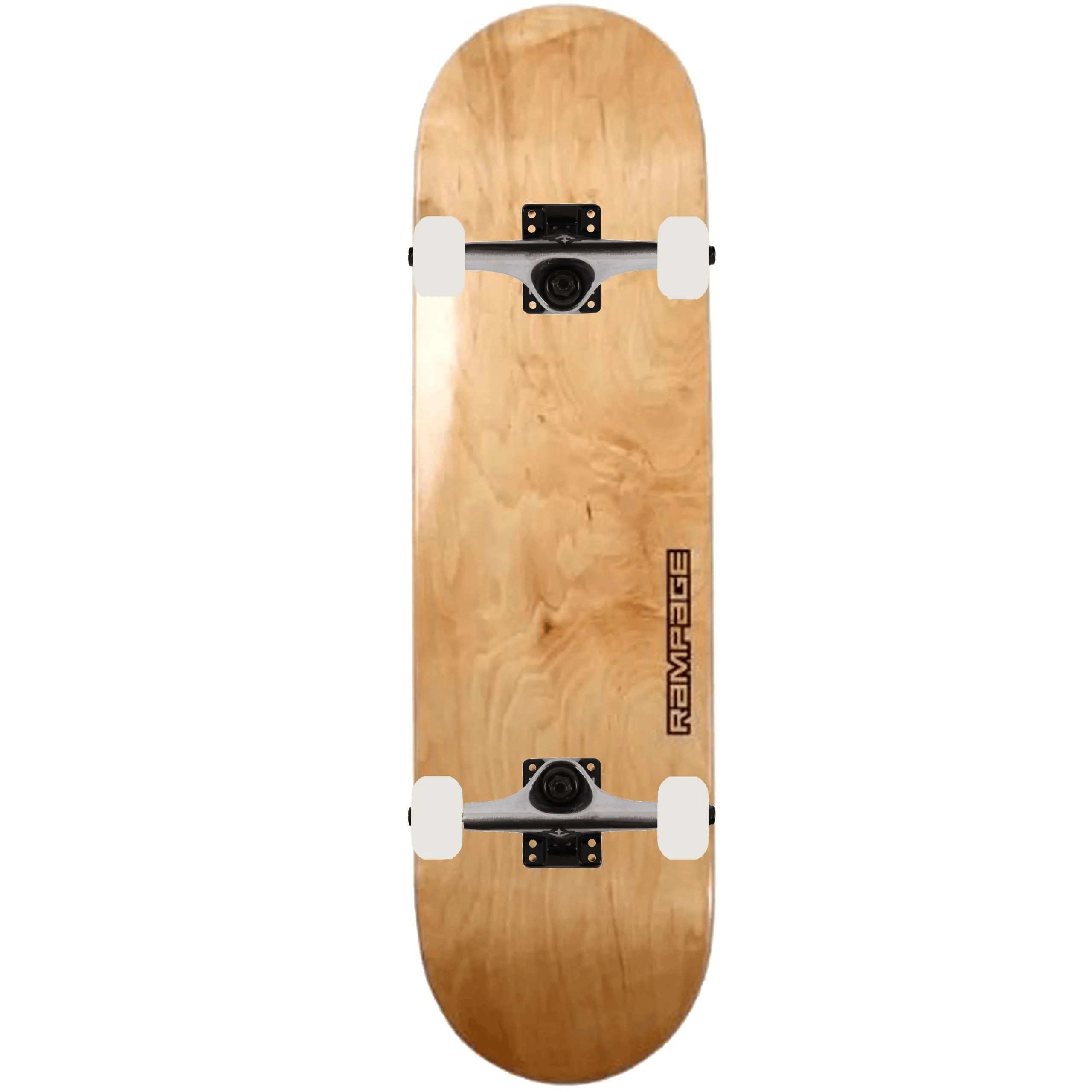 Rampage x Fracture Stain Custom Skateboard - Natural/Black/Raw 8''