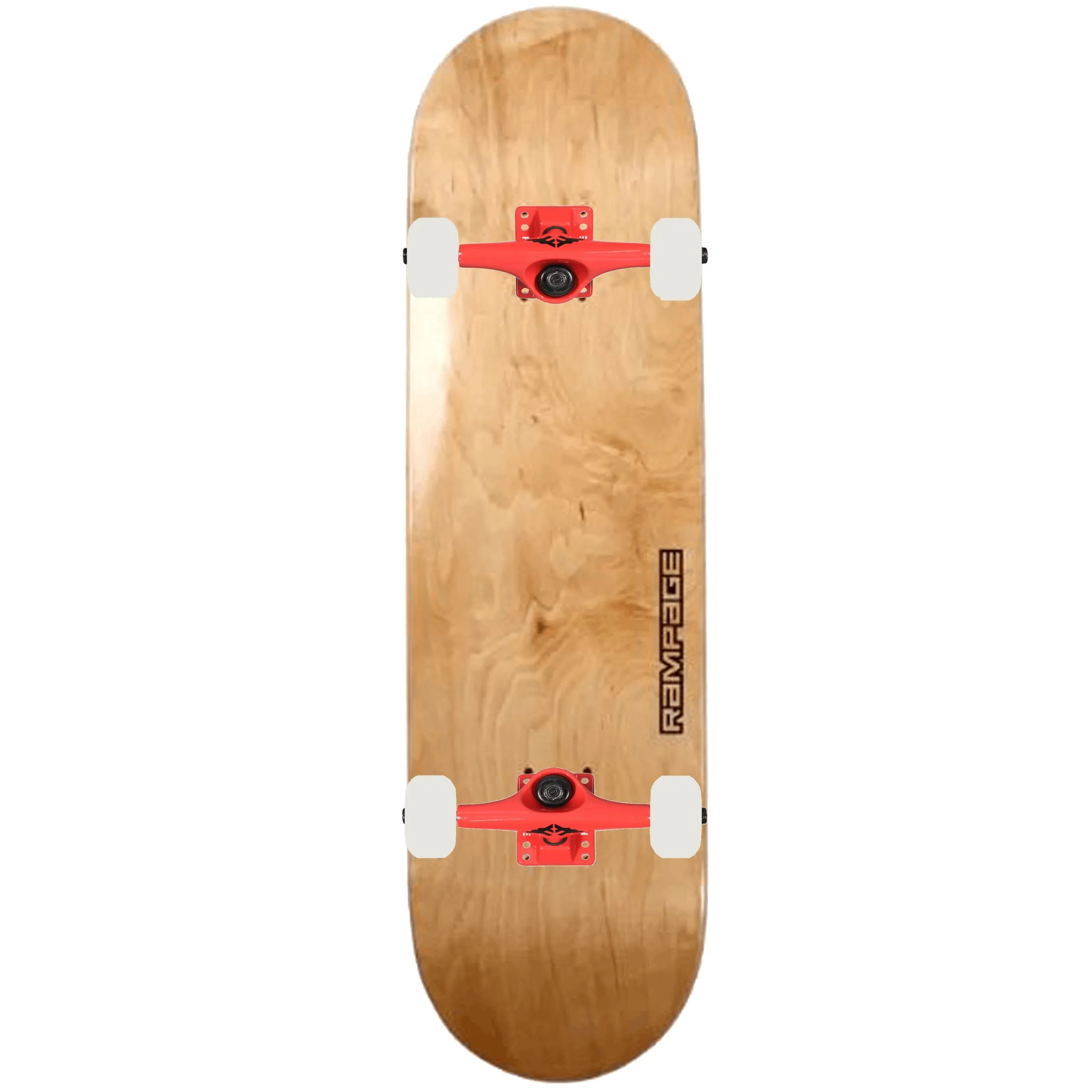 Rampage x Fracture Stain Custom Skateboard - Natural/Red 8''