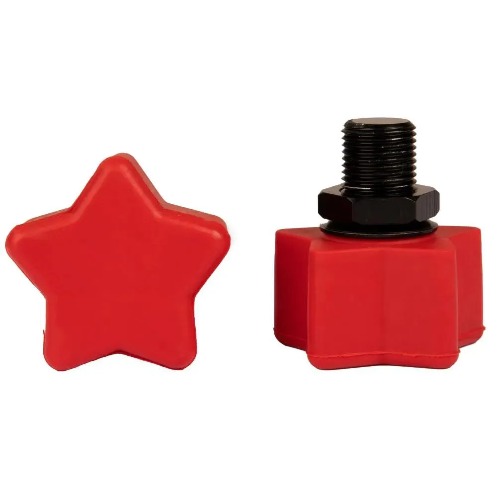 Rookie BUMP Star Adjustable Roller Skate Toe Stops - Red (2-Pack)