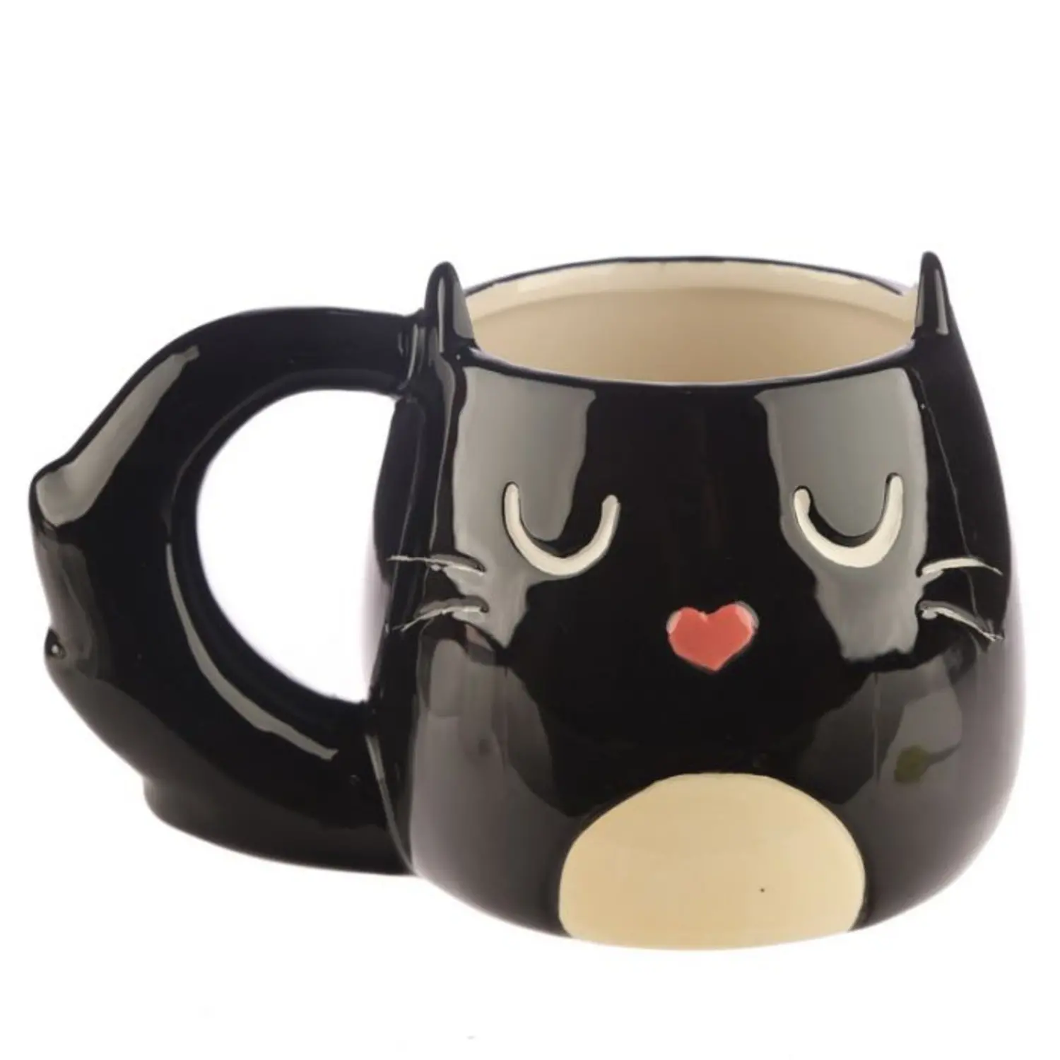 400ML Cute Black Cat Mug Cat Designed Coffee Cup with Handle – 3D Coffee Cups Ceramic Melamine Mugs Cat Mugs for Cat Lovers – Camping Mug Coffee Mug Cat Cup Tea Mugs for Home Office Camping Hot Drinks