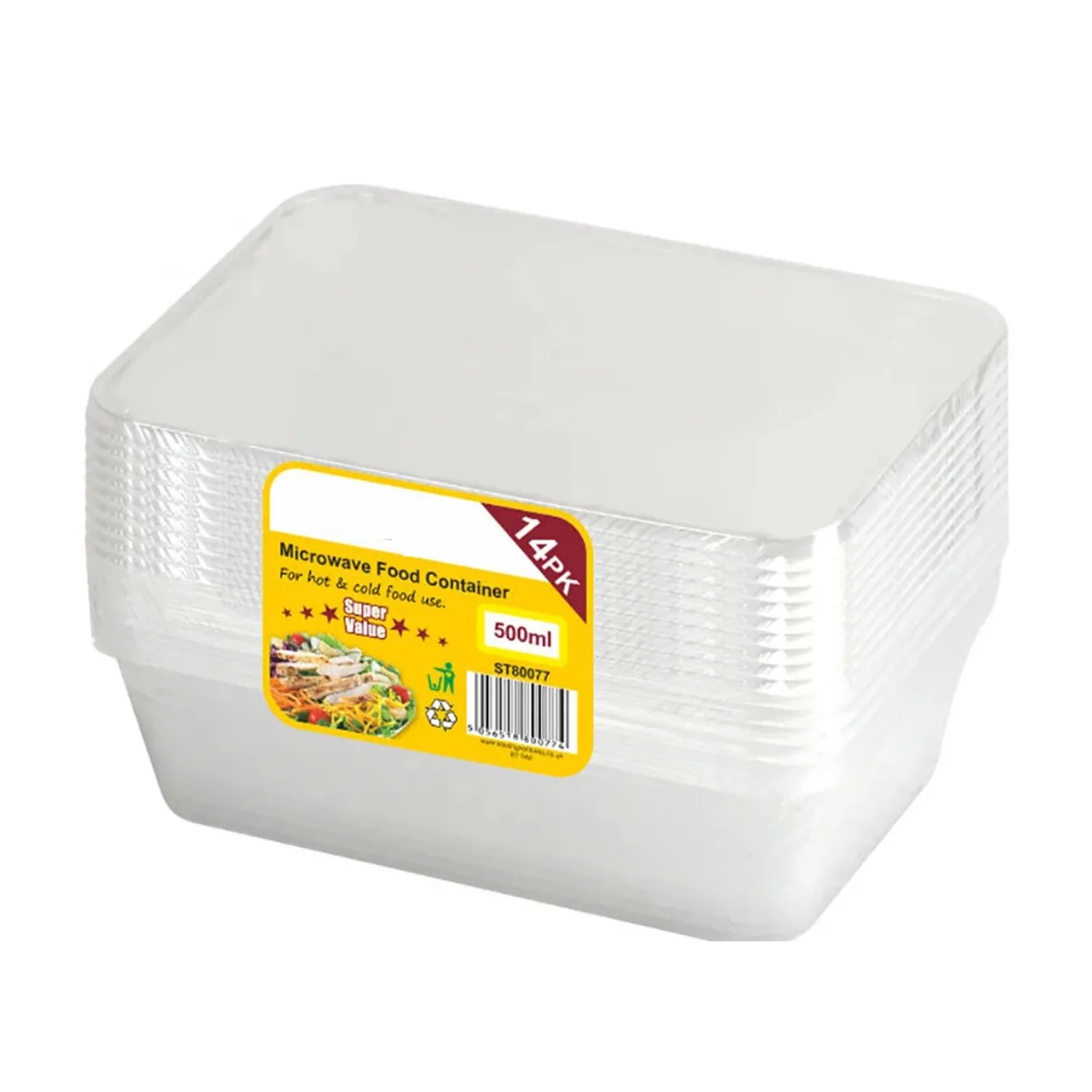 14PCS Microwavable Plastic Food Storage Box with Lid 500ML for Hot and Cold Food – Freezable Food Containers Takeaway Boxes Plastic Containers with Lids for Food