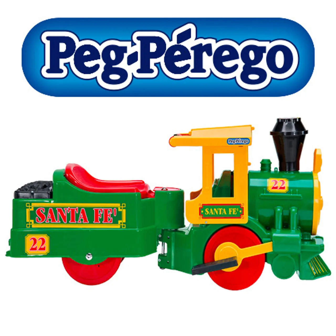 6v Peg Perego Toddlers Sit-on Battery Powered Santa Fe Train Set
