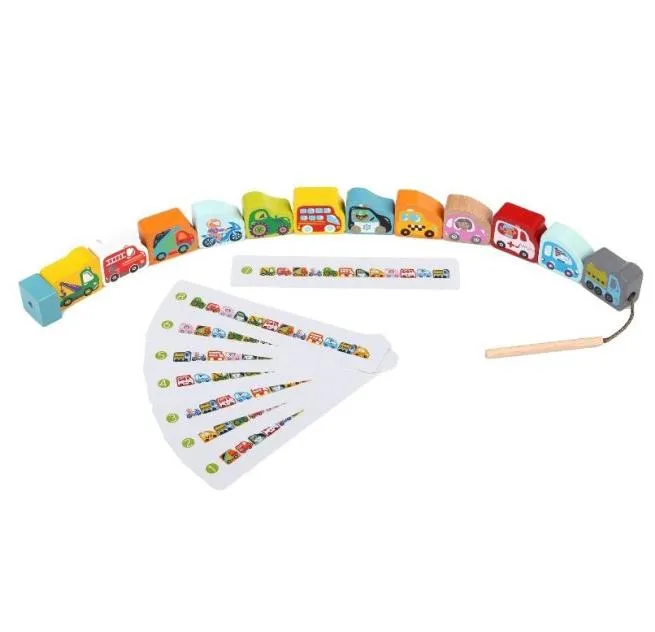 Wooden Lacing Toy - Flying Cars