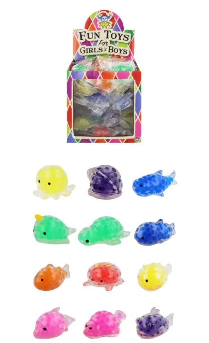 Mini Sea Animal Squishies with Beads (5cm) 12 Assorted X60PC