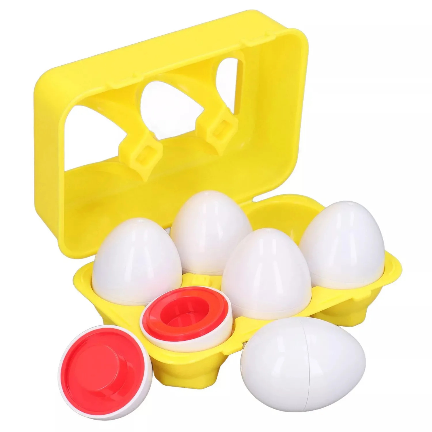 6PCS Egg Matching Colour and Shape Sorter for Toddlers – Egg Matching Sensory Toys Early Learning Educational Baby Toys Learning Resources for Boys and Girls
