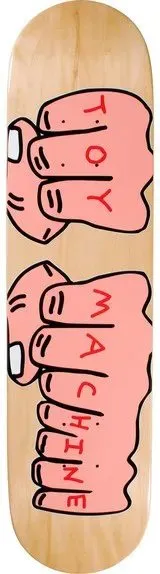 Toy Machine Woodgrain Fists Skateboard Deck 7.75"