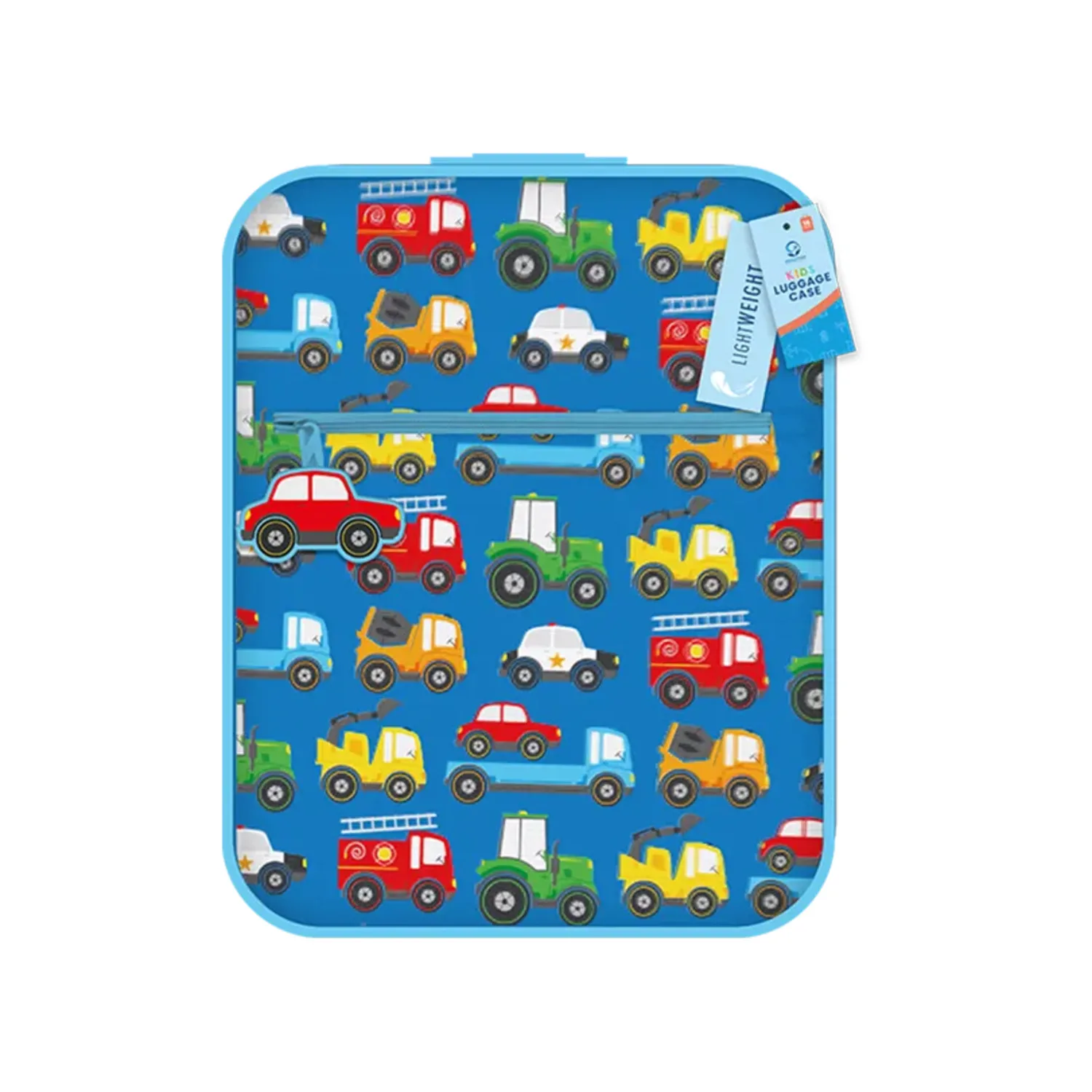 16IN Lightweight Car Designed Kids Travel Luggage Case with Wheels and Adjustable Handle for Boys – Colourful Kids Suitcase with Front Zip Pocket and Luggage Tag for Boys