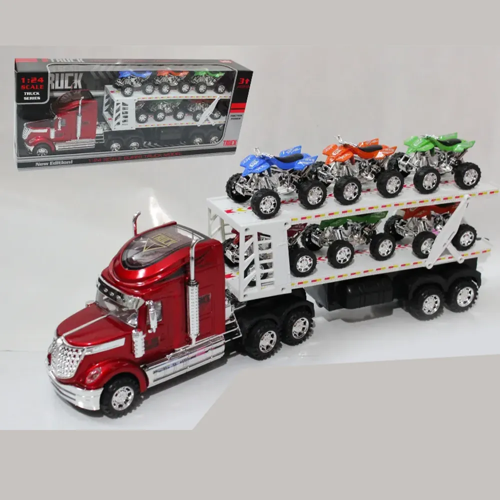 Truck & Trailer Carrying Quad Bikes with Lights & Sounds