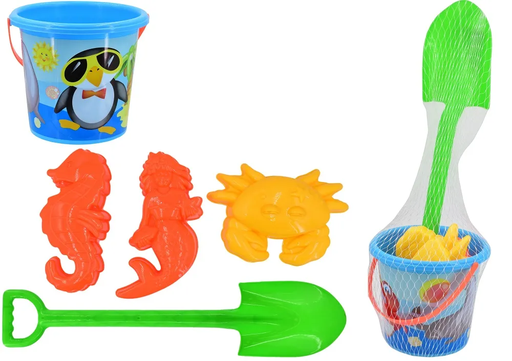 5pc Blue Bucket Spade & Mould Sets