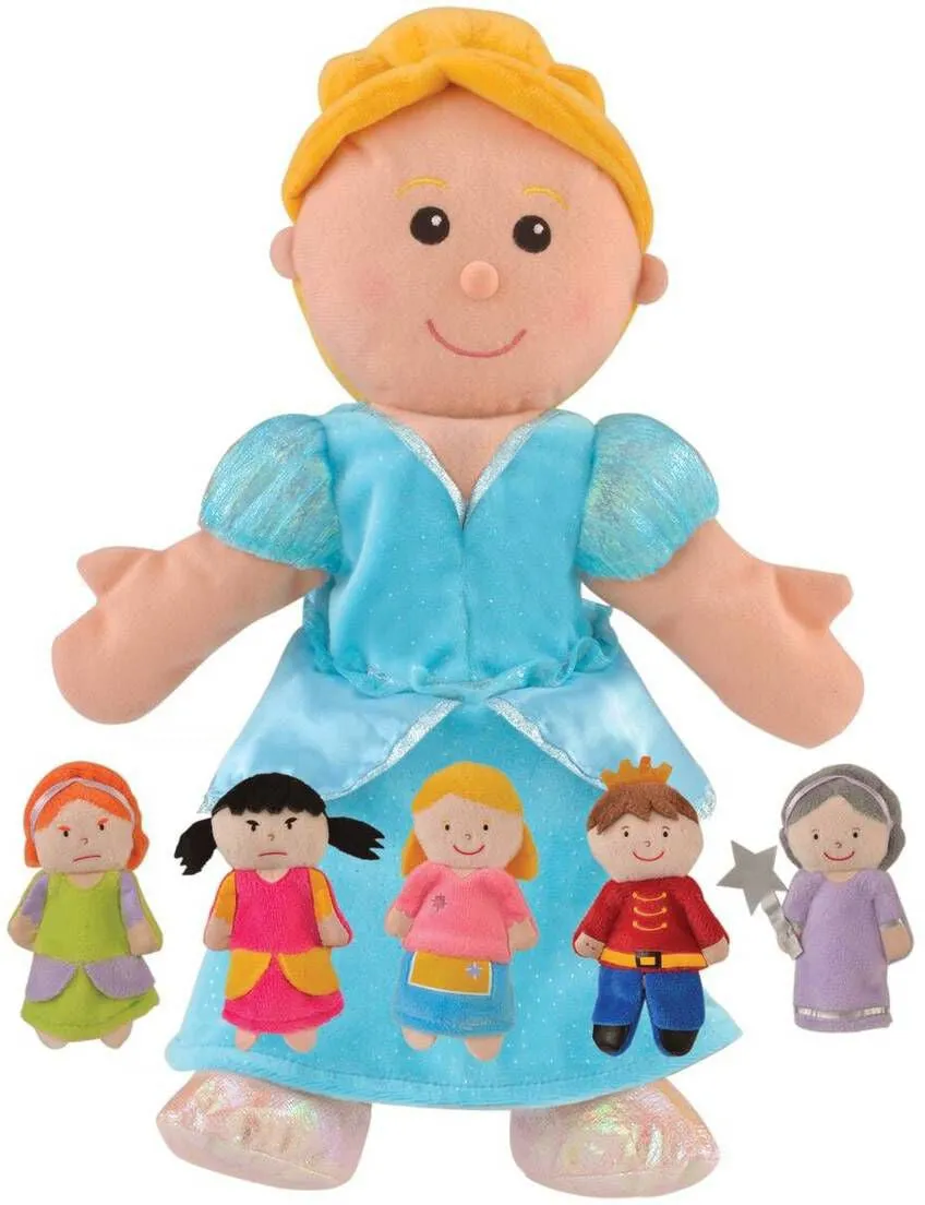 Tellatale Cinderella Hand Puppet With Finger Puppets