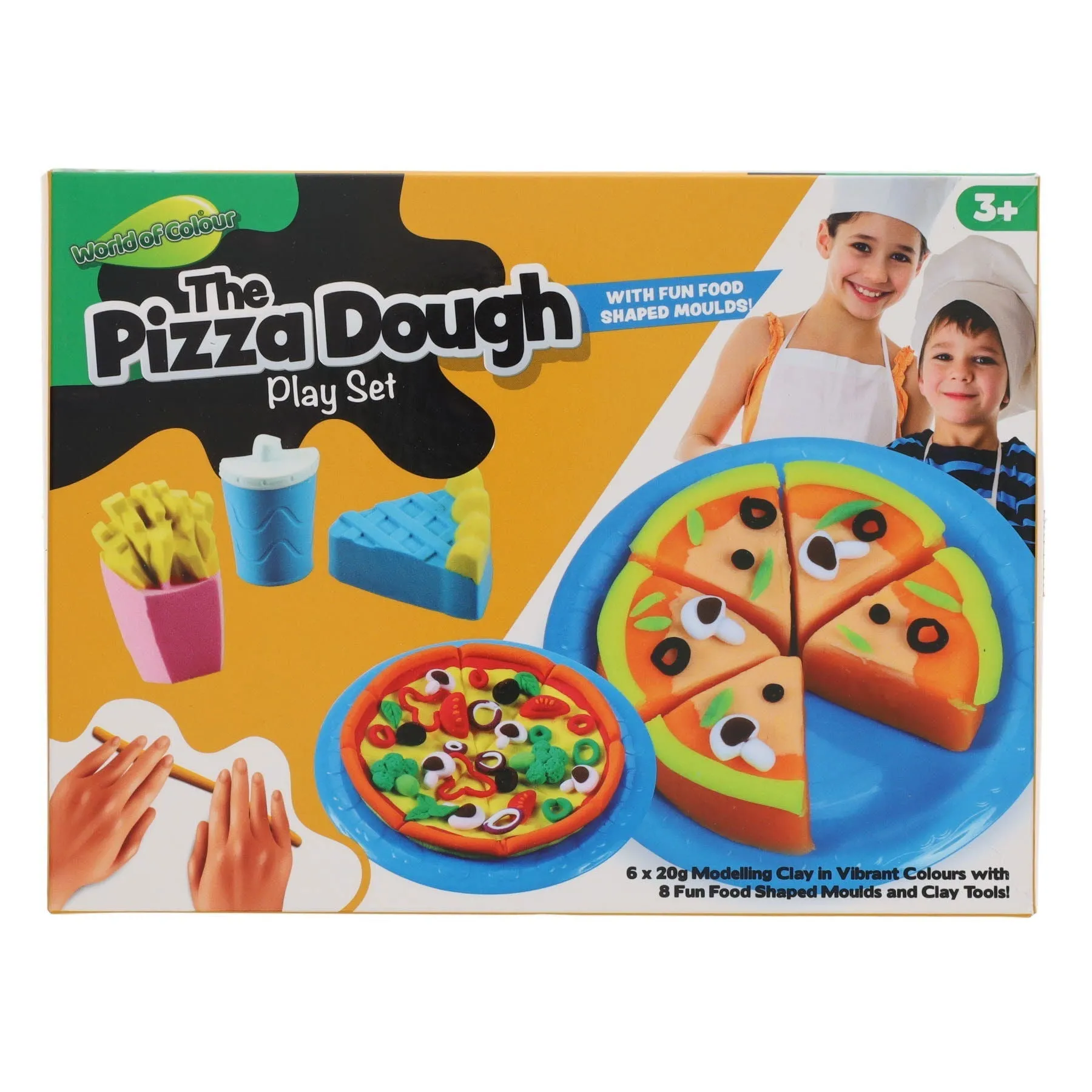 The Pizza Dough Play Set - 6 x 20g Play Dough and Accessories