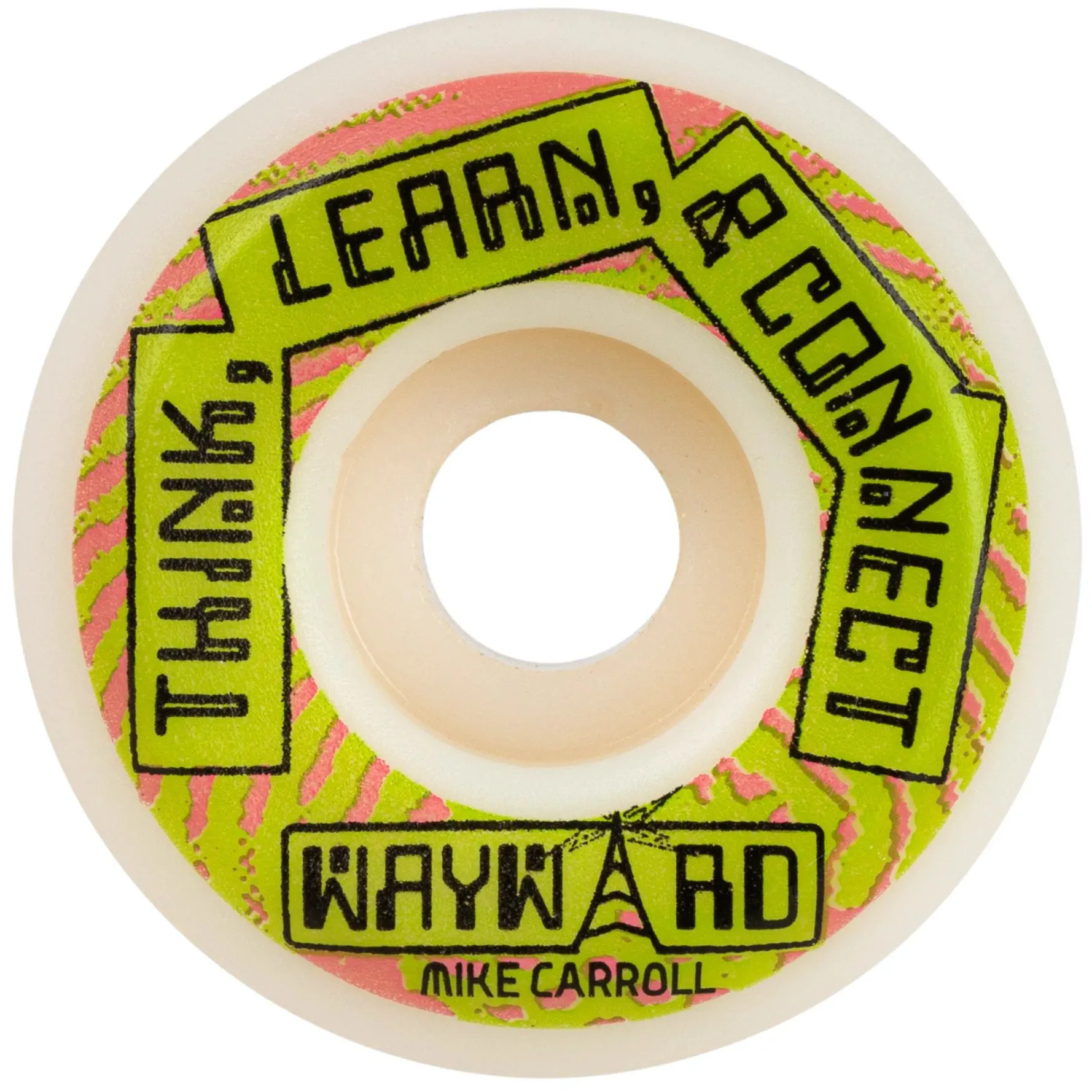 Wayward Pro Funnel Mike Carroll Skateboard Wheels - White/Green 53mm