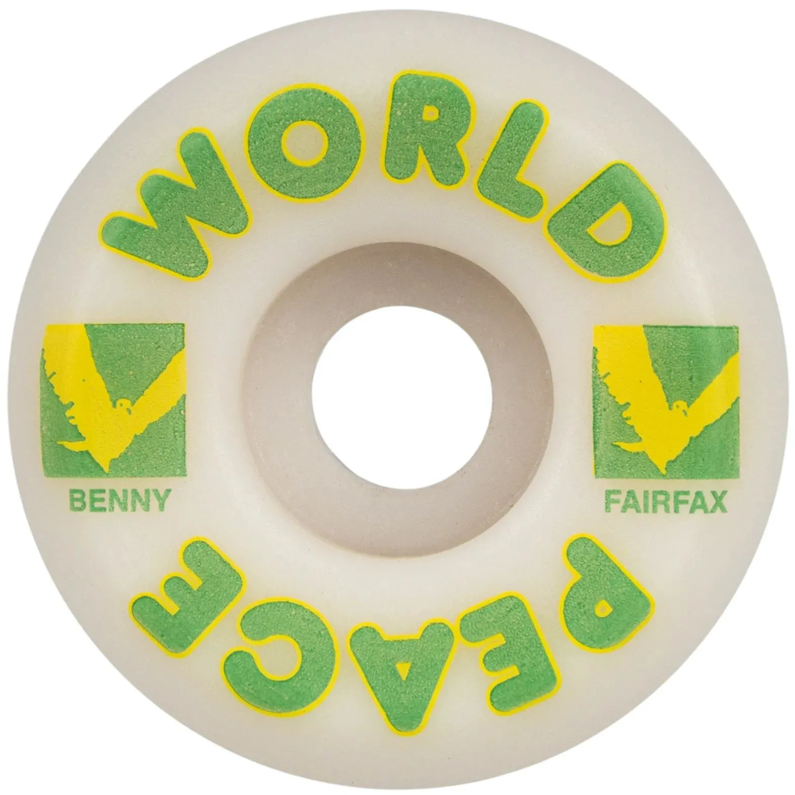 Wayward Pro Funnel Benny Fairfax Skateboard Wheels - White/Green 54mm