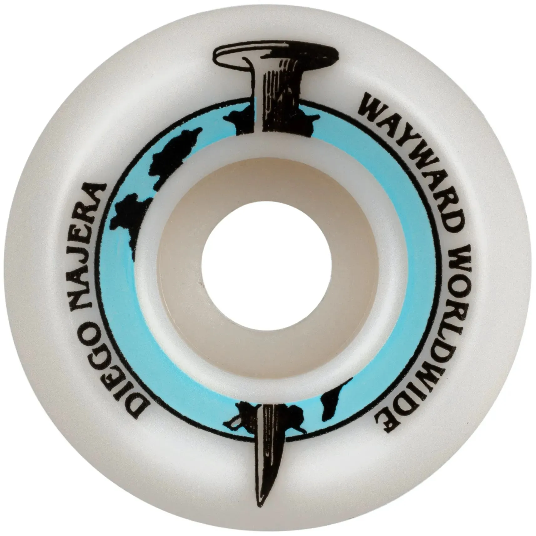 Wayward Pro Funnel Diego Najera Skateboard Wheels - White/Blue 52mm