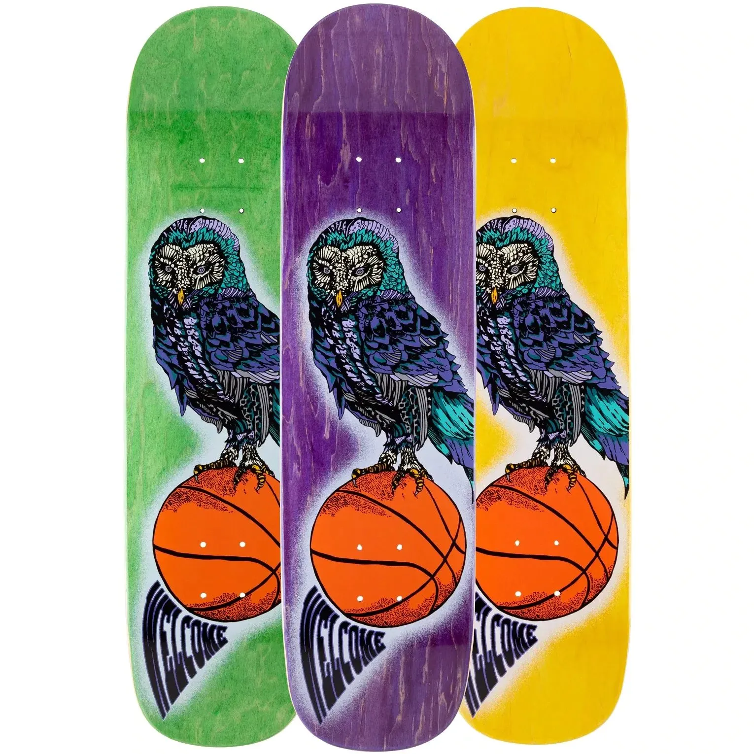 Welcome Hooter Shooter on Bunyip Skateboard Deck 8''