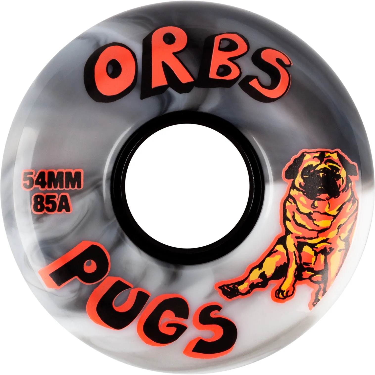 Welcome Orbs Pugs Skateboard Wheels - Black/White Split 54mm