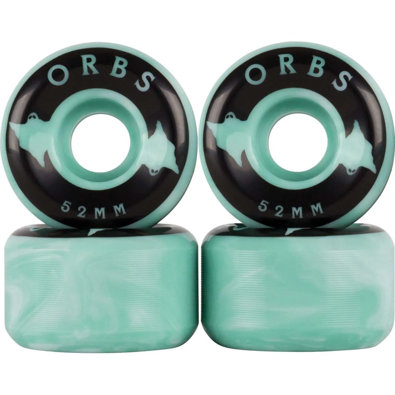 Welcome Orbs Specters - Swirls Skateboard Wheels 52mm - Teal/White