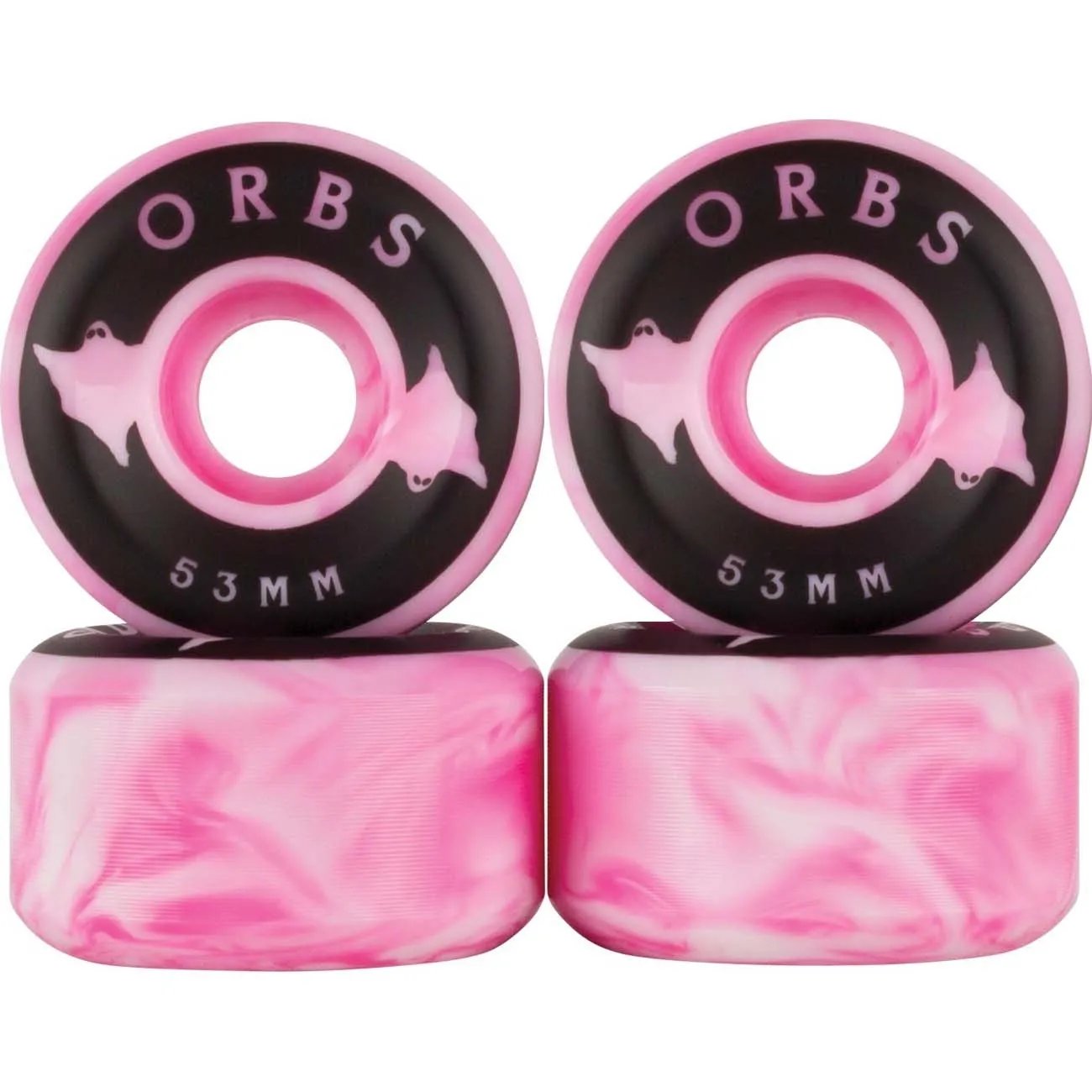 Welcome Orbs Specters - Swirls Skateboard Wheels 53mm - Hot Pink/White