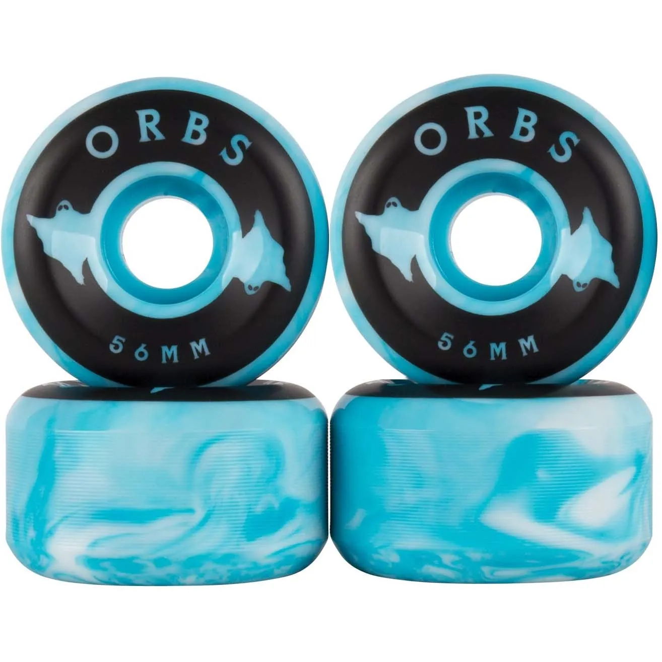 Welcome Orbs Specters - Swirls Skateboard Wheels 56mm - Blue/White