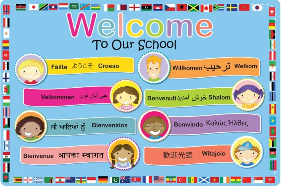 Welcome to Our School - Languages Outdoor Sign