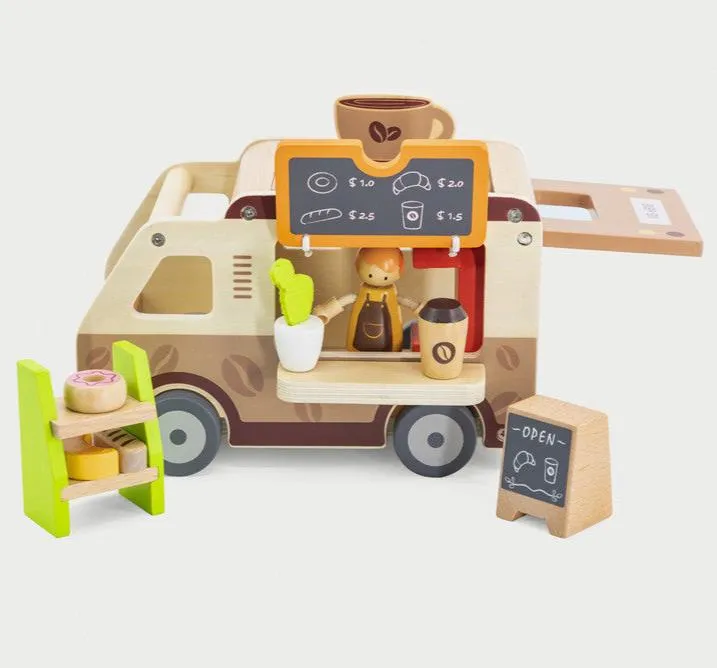 Wooden Coffee Truck Playset