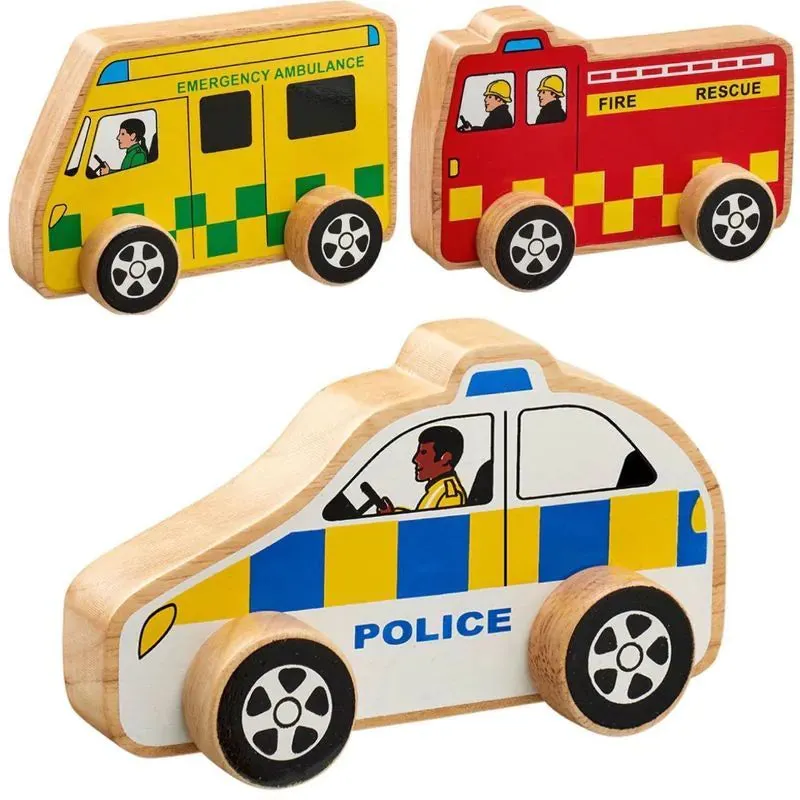 Wooden Emergency Vehicles Set (3Pk)