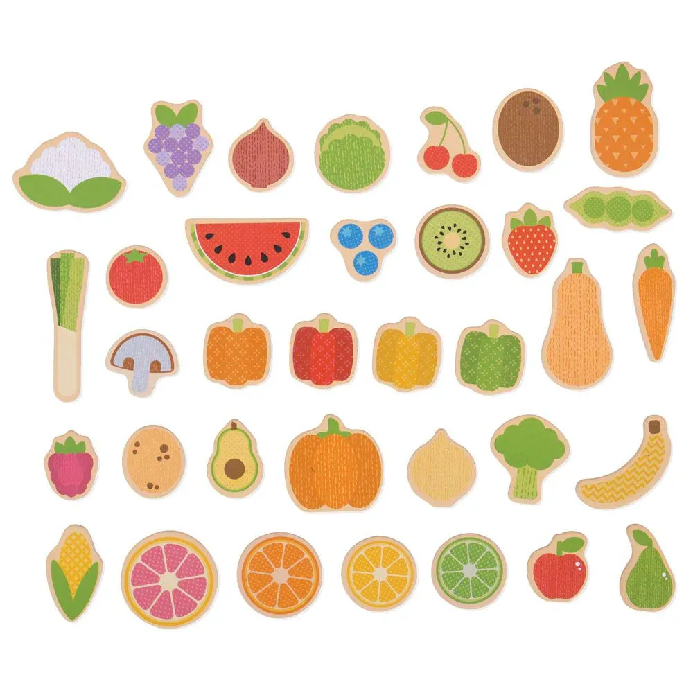 Wooden Fruit and Veg Magnets