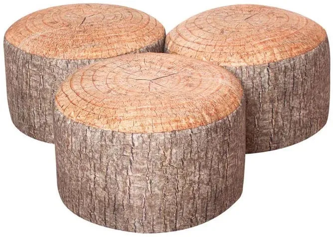 Woodland Tree Stump Stool Bean Bag Set (3 Pack)