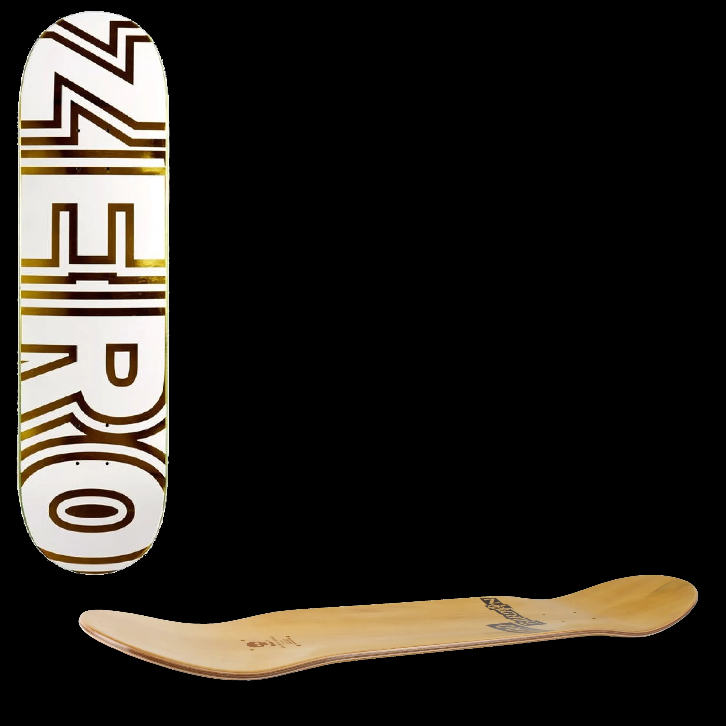 Zero Bold Skateboard Deck - White/Gold Foil 8.25''