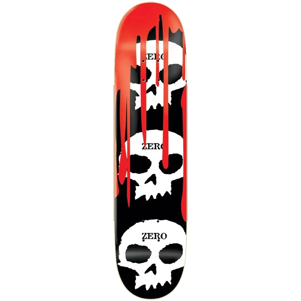 Zero 3 Skull Blood Skateboard Deck - Black/White/Red 8.5''