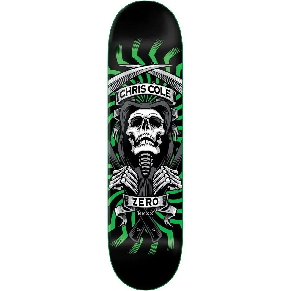 Zero MMXX Chris Cole Skateboard Deck - Black/Green 8.25''